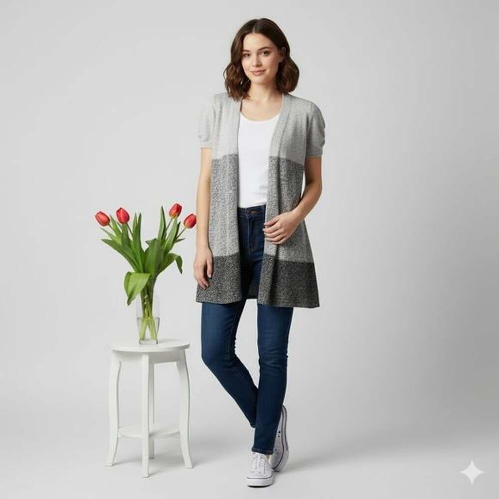 Bcbgmaxazaria Gray and Black Cardigan